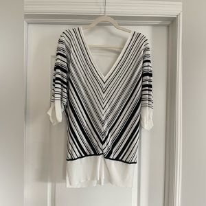 WHBM lightweight black and white sweater. Size Medium.